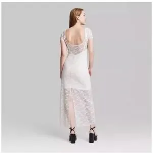 short black lace dress open back Quinella Black Lace Crepe Backless Mini Dress XL / US 12-14